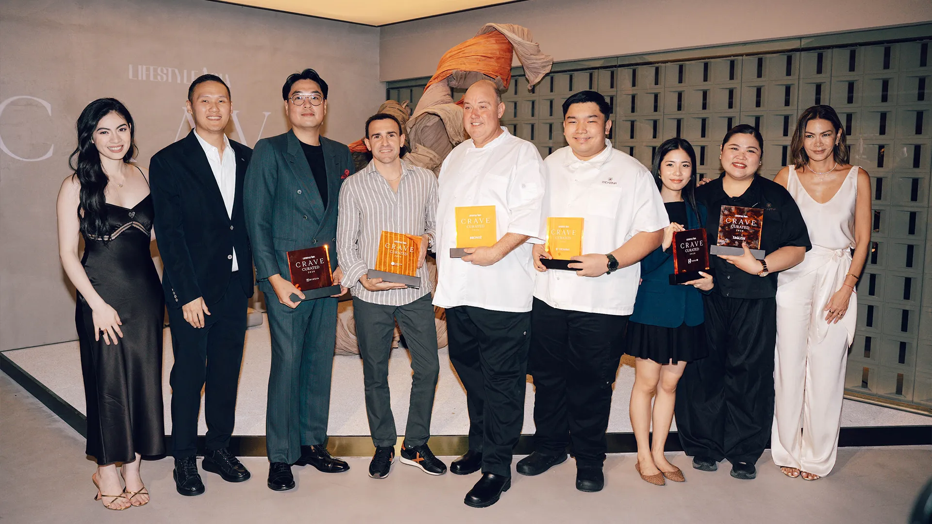 Levanto team receives Crave Curated award plaques from Lifestyle Asia